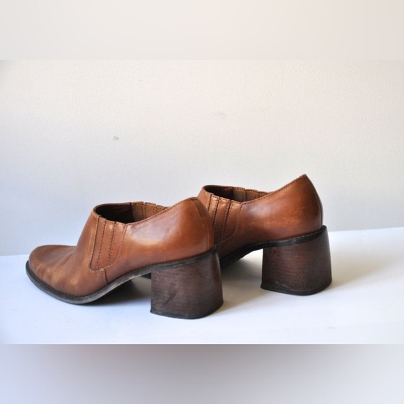 Bass Vintage Genuine Leather Brown Western Loafers Boots - Picture 3 of 4